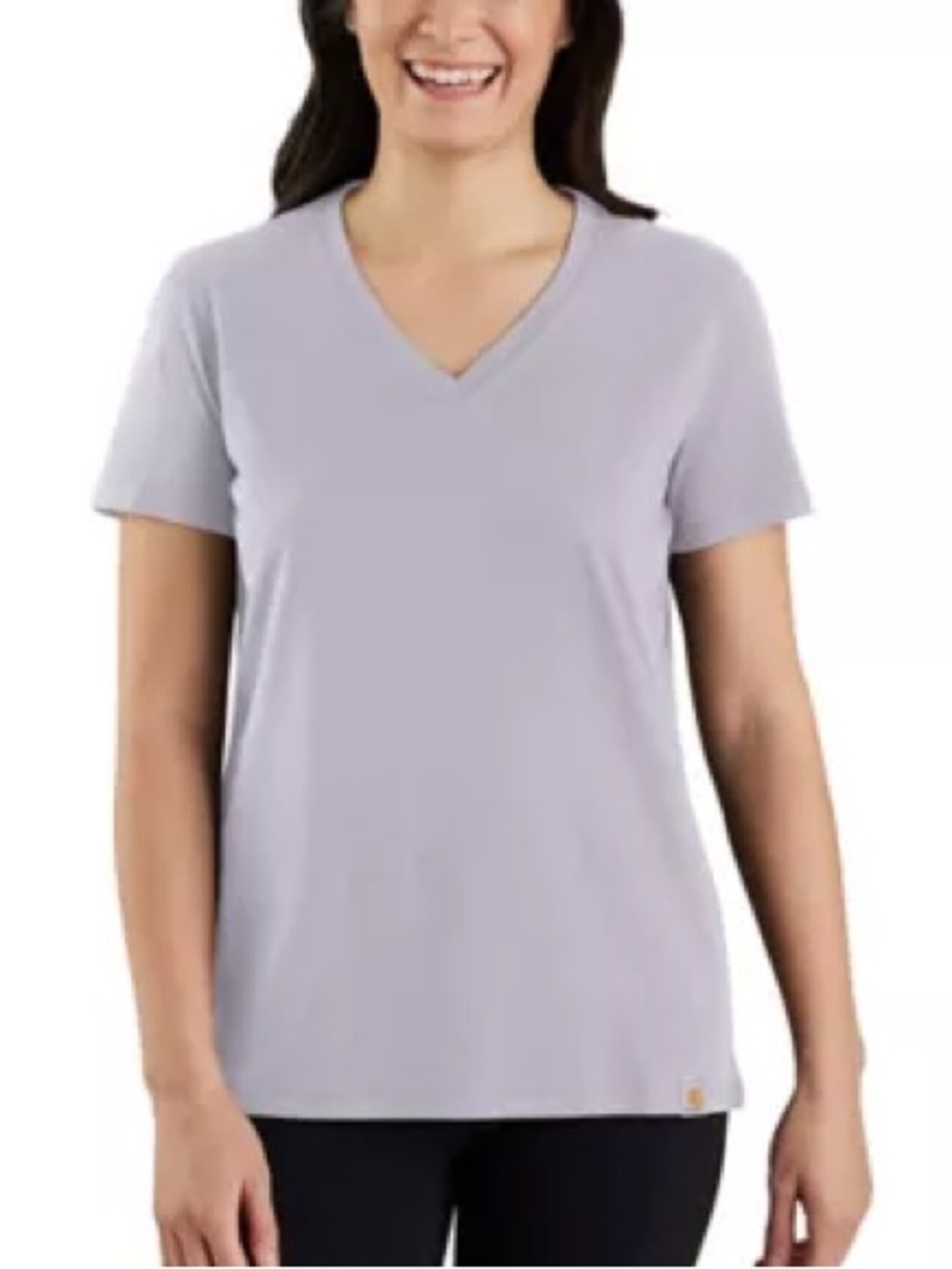 Carhartt Women Relaxed Fit Lightweight V-Neck T-Shirt Lilac Haze/Light Purple XL